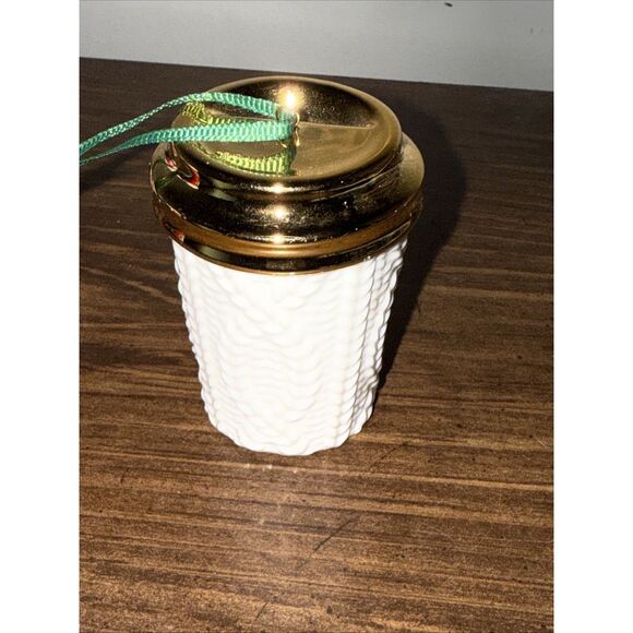 Starbucks White Cable Sweater Cup Ornament 2016 - Siren - Picture 4 of 4